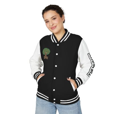 Unisex Heavyweight Letterman Jacket with Unique Graphic Design, Ideal for Casual Wear and Sporty Outfits, Great for Fall and Winter